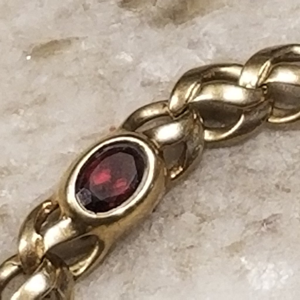 Rare Heavy Vintage Estate Mayors Birks Woven 14k Oval Cabochon Gemstone Bracelet — image 3 of 8